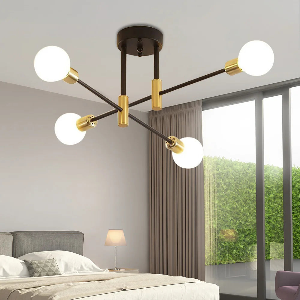Lampadario retro a 4 luci senza sorgente luminosa – dettaglio 1
