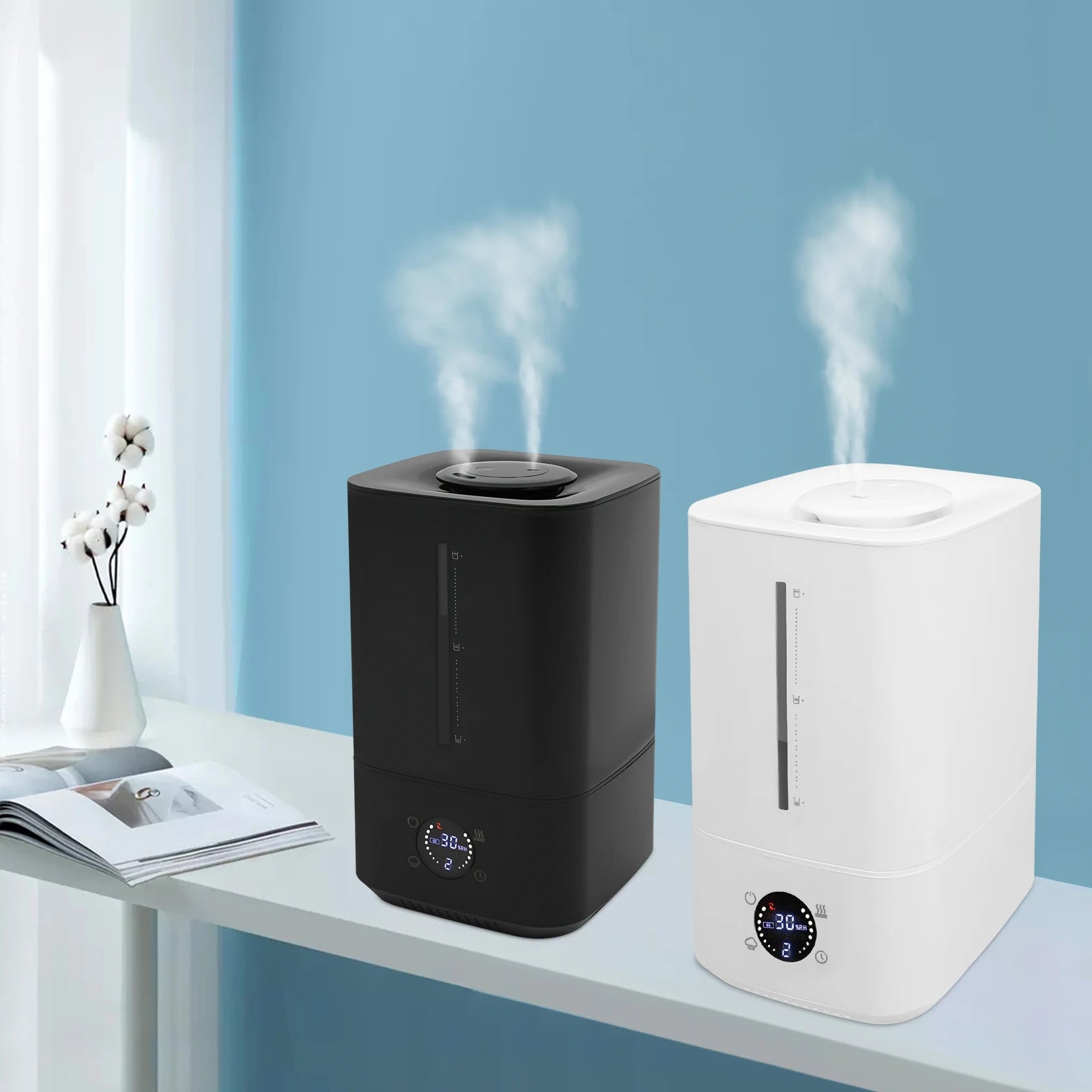 Umidificatore d'Aria 2 in 1 a Nebbia Calda e Fredda