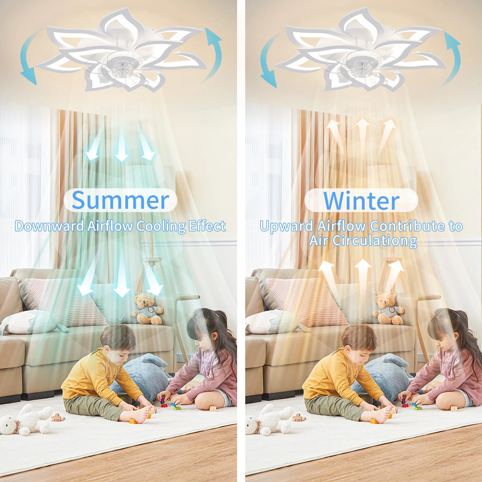 Ventilatore da soffitto di nuovo stile luce moderna del ventilatore a LED 92W ventilatore da soffitto con – foto 3