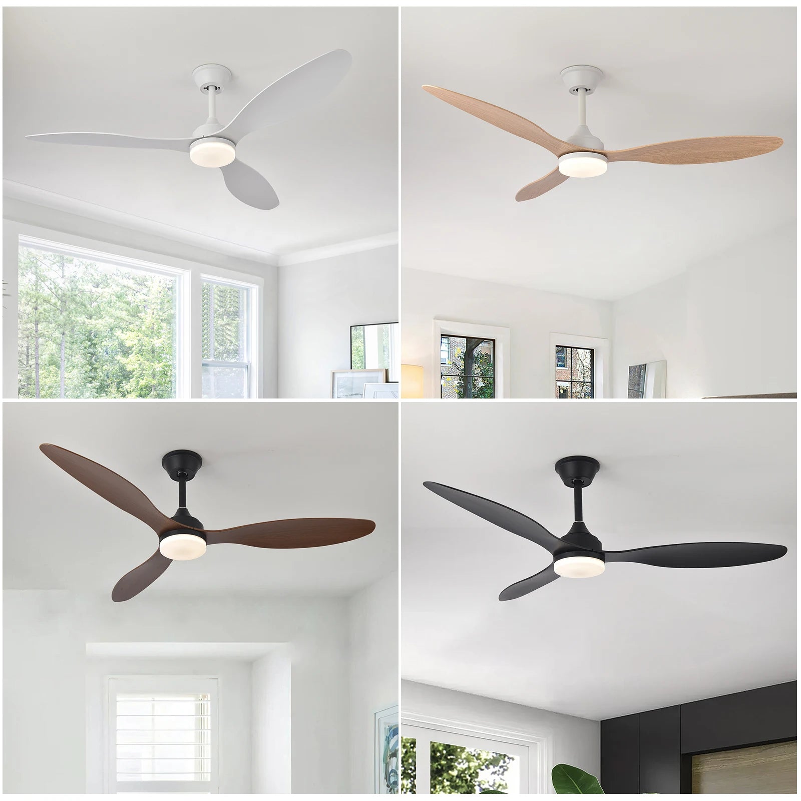 Ventilatore da soffitto con luce, ventilatore da soffitto a basso profilo da 25 pollici/42 pollici/52 pollici