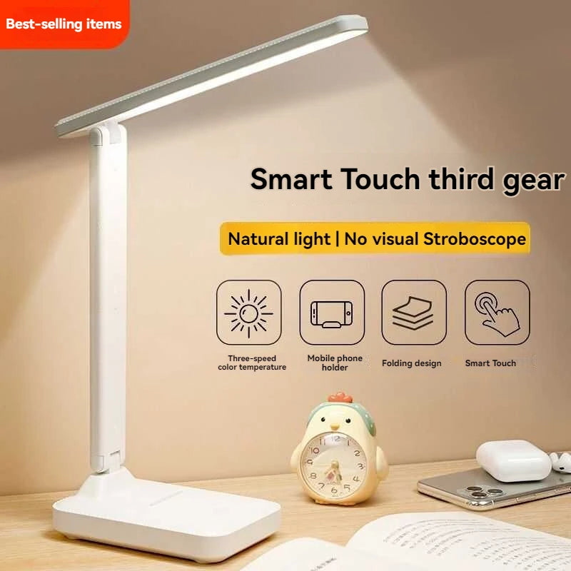 Lampada da scrivania a LED pieghevole USB, 3 livelli