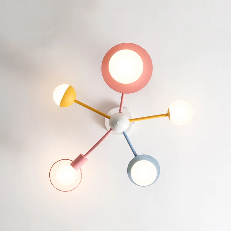 Lampadario per cameretta in vetro, rosa, blu o multicolore – dettaglio 5