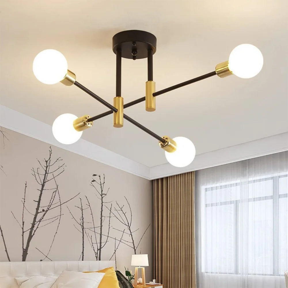 Lampadario retro a 4 luci senza sorgente luminosa – dettaglio 6