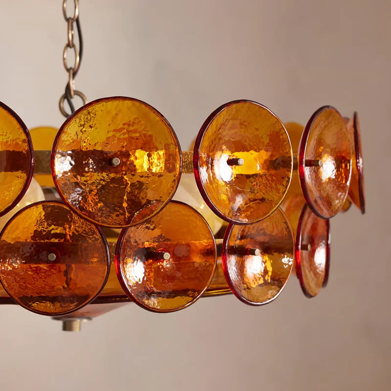 Lampadario in vetro artistico E14, 60 cm, 3 colori – dettaglio 5