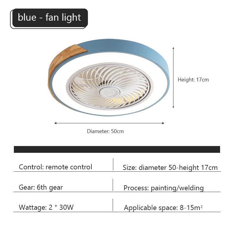 Ventilatore da soffitto Ventilatore da soffitto a basso profilo con luce a led con telecomando per camera da – foto 7