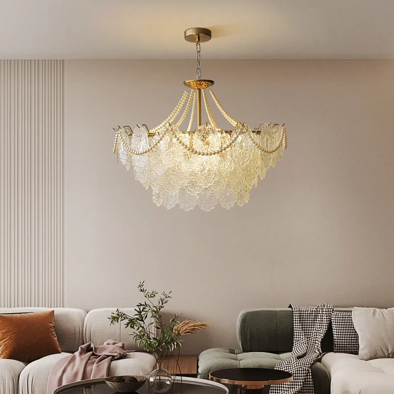 Lampadario in vetro trasparente stile francese, da 40 a 60 cm – dettaglio 3