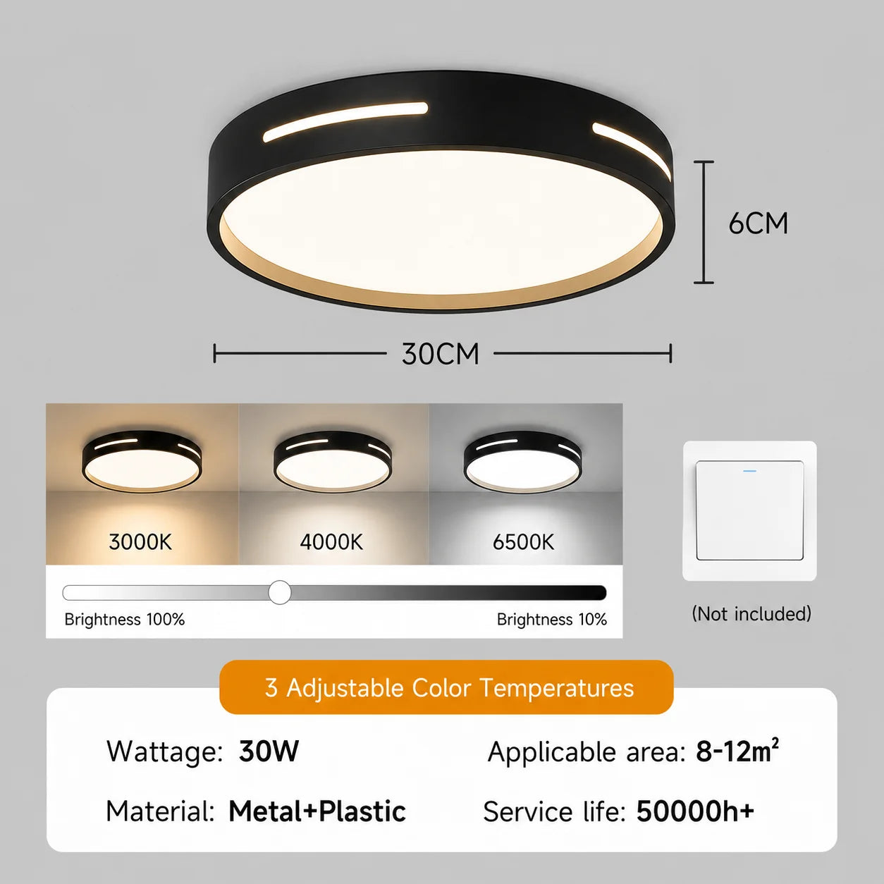 Lampada da soffitto moderna con telecomando, luce da soffitto per l'arredamento della casa, per soggiorno – foto 8