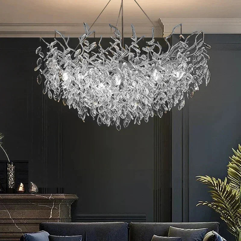 Lampadario moderno di lusso a soffitto in cristallo Lampada a sospensione a led Sala da pranzo Soggiorno – foto 5