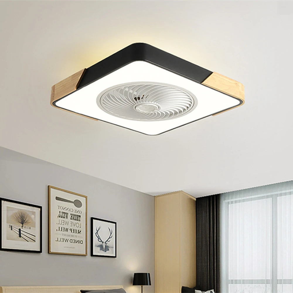 Ventilatore da soffitto Ventilatore da soffitto a basso profilo con luce a led con telecomando per camera da