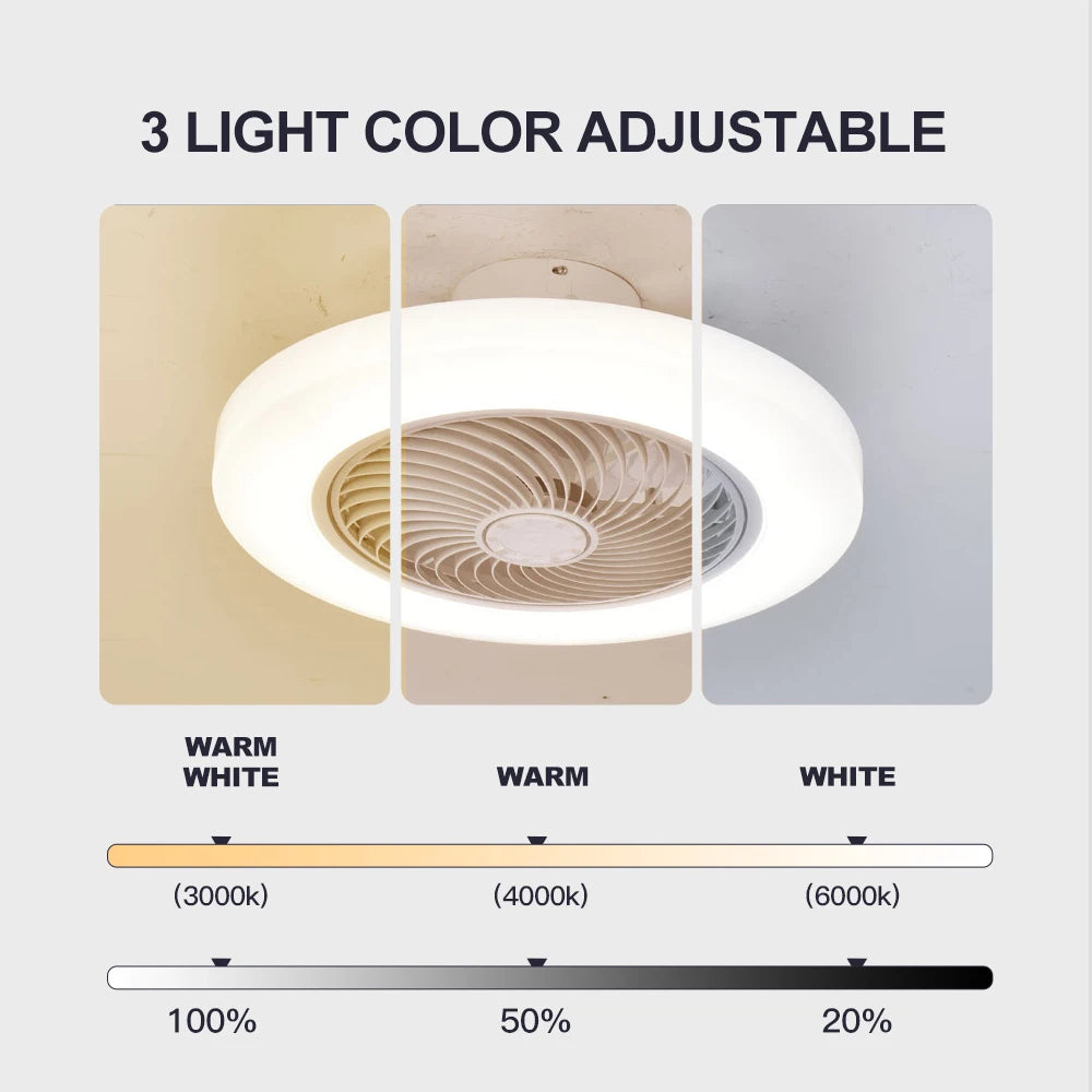 Ventilatori da soffitto intelligenti con luci Telecomando Decorazioni per la camera da letto Lampada da – foto 5