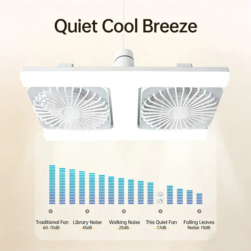 Ventilatore da soffitto 60W a doppie pale con luce e telecomando – dettaglio 2