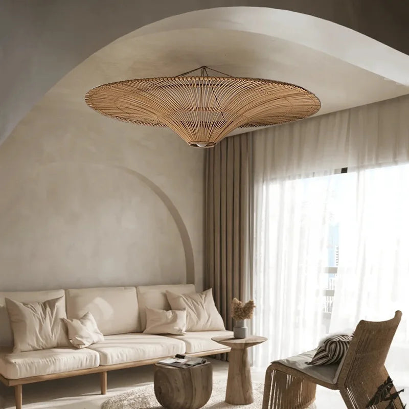 Lampadario in rattan intrecciato, da D60 a D130 cm – dettaglio 5