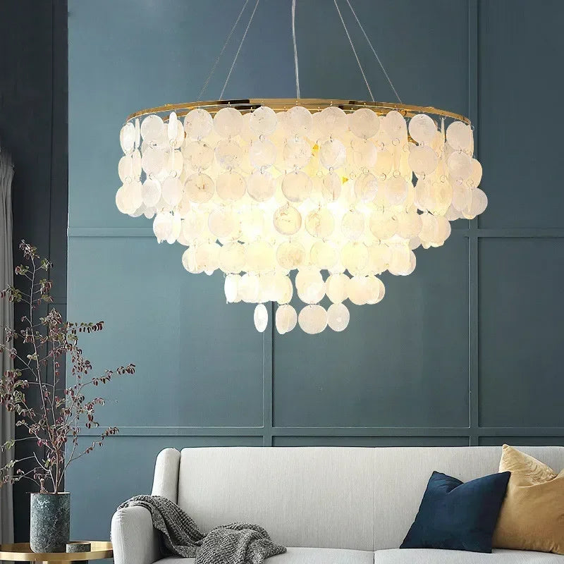 Lampadario a conchiglia color oro, 50, 60 o 80 cm – dettaglio 3
