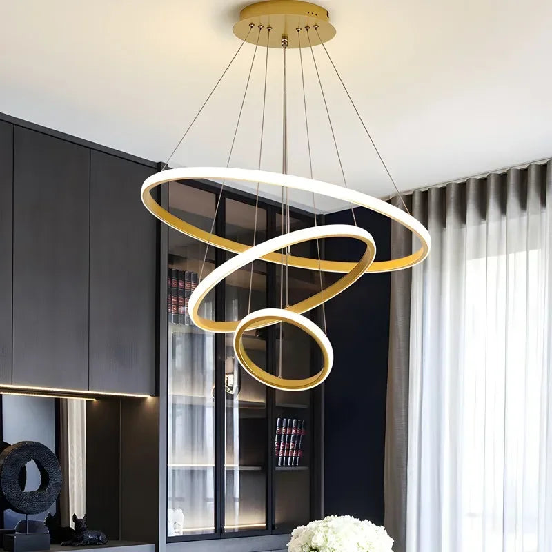 Lampadario moderno per sala da pranzo, oro, bianco o nero – dettaglio 3
