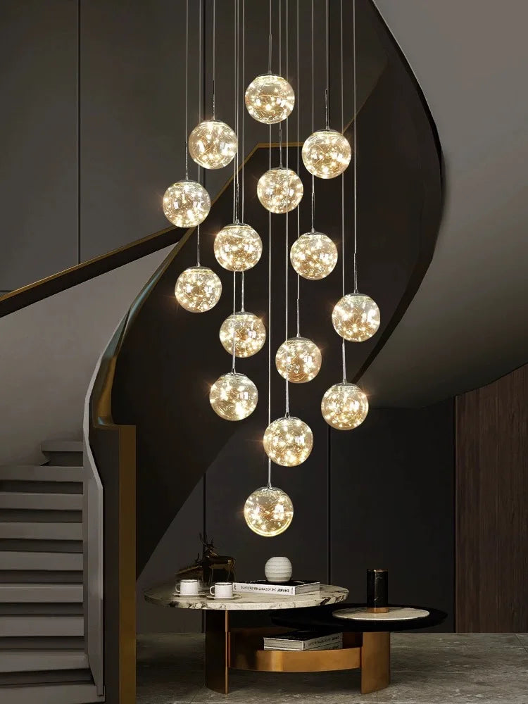 Lampadario a spirale in cristallo per scale, 1-24 luci – dettaglio 2