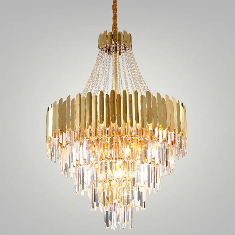 Lampadario di cristallo a colonna, D60 x H100 cm – dettaglio 5