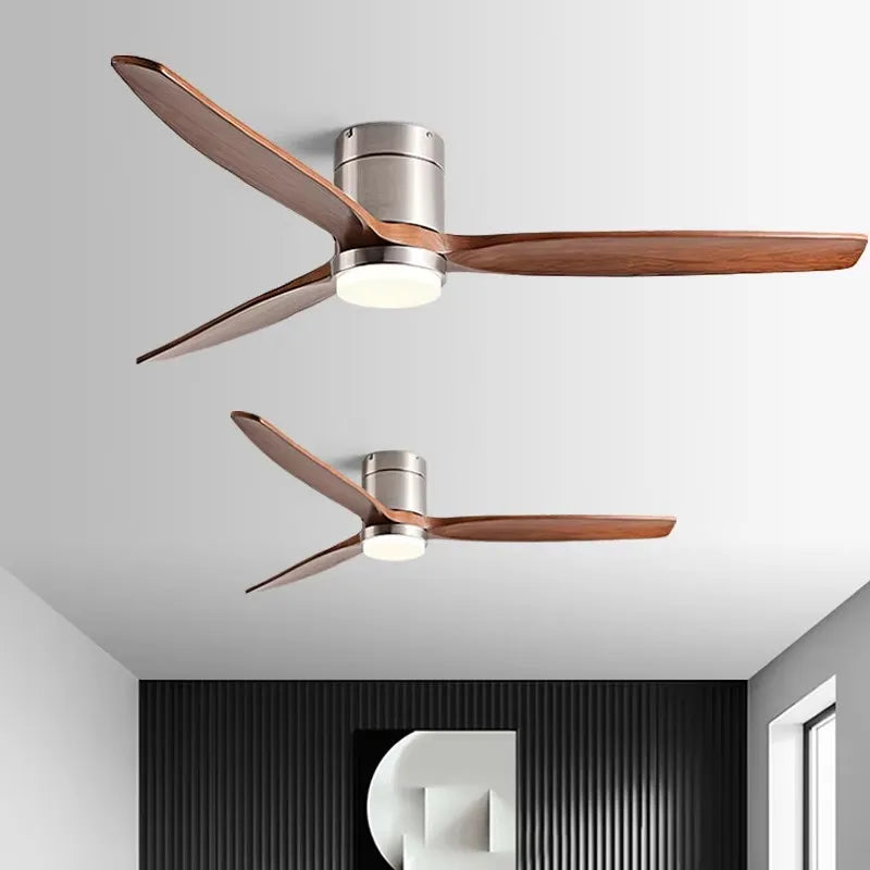 Ventilatore da Soffitto a Basso Profilo 42/52/60 Pollici con Luce LED 3 Colori Dimmerabile 20W Telecomando