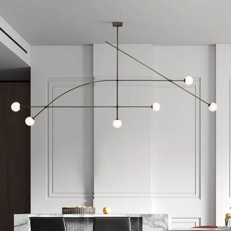 Lampada a sospensione multipla nera, 120 o 135 cm – dettaglio 3