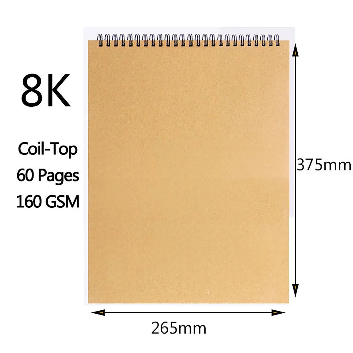 Album da disegno a spirale in carta kraft, 160 g – foto 7