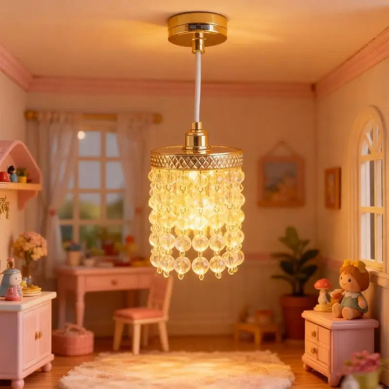 Lampadario in miniatura per case delle bambole, oro o argento – dettaglio 3