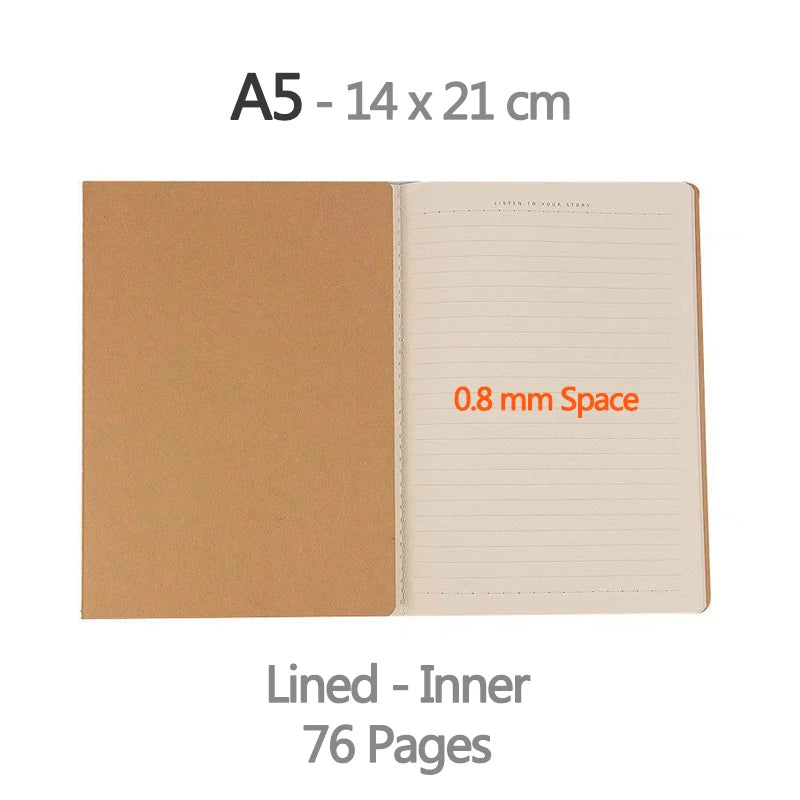 Quaderno vintage A5 da 38 fogli, liscio, a righe o a quadretti – foto 10