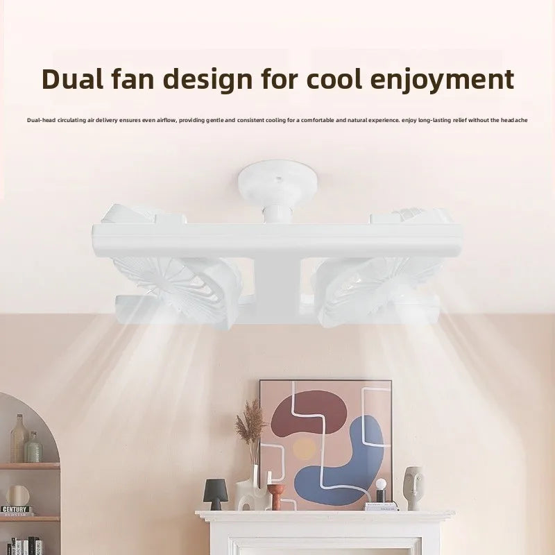 Ventilatore con Luce E27 e Telecomando, Controllo della Velocità e Dimmerabile, Lampada a Forma di H – foto 4