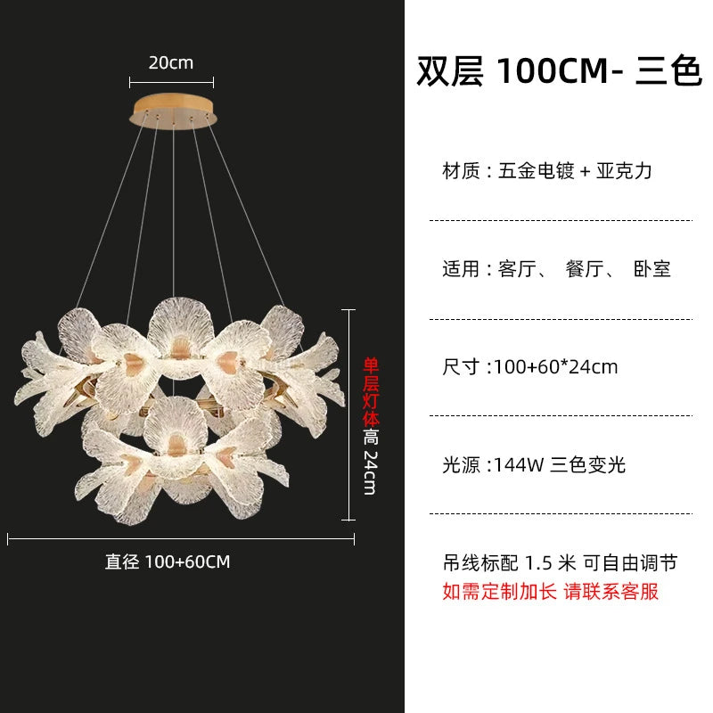 Lampada a sospensione LED a fiore, 50 o 60 cm – dettaglio 13