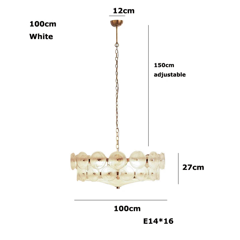 Lampadario in vetro artistico E14, 60 cm, 3 colori – dettaglio 10