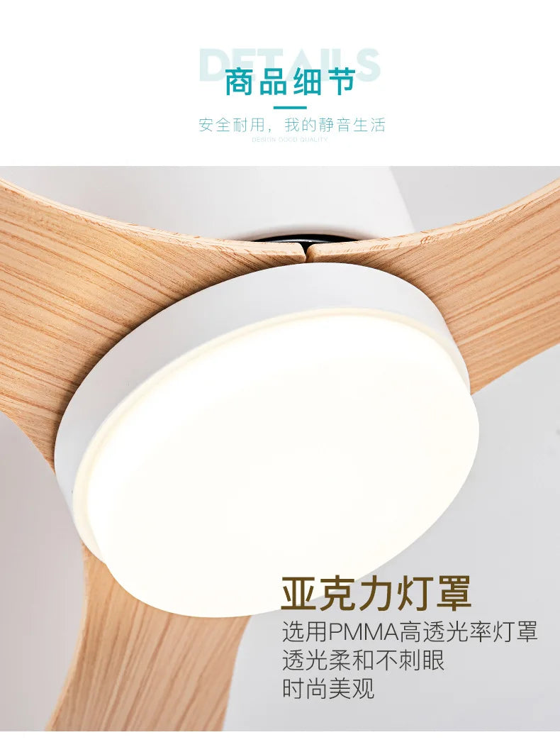 Ventilatore da soffitto a filo con luce, 42 o 52 pollici – dettaglio 5