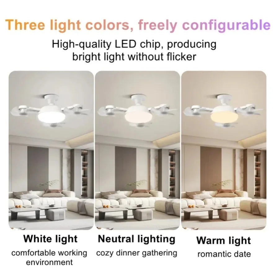 Ventilatore da soffitto 3 in 1 con teste girevoli e portalampada – dettaglio 1
