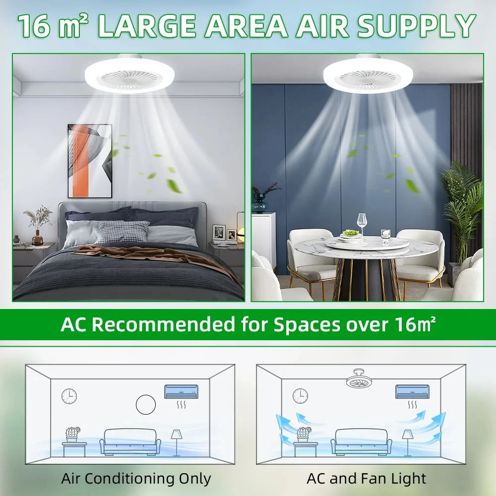 Lampada a LED CANMEIJIA con ventilatore da soffitto, dimmerabile, con 3 velocità di ventilazione e timer – foto 5