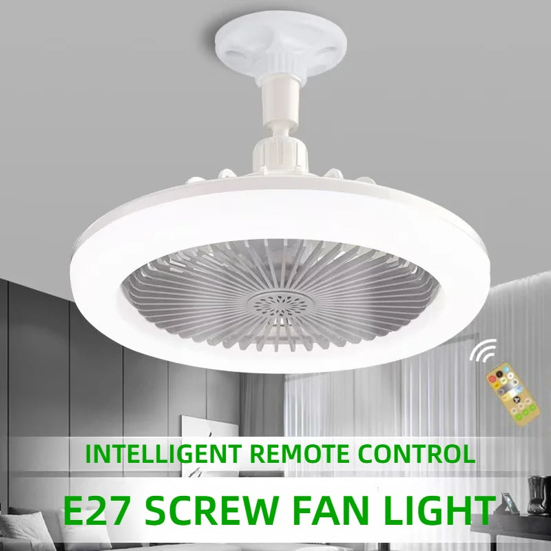 Ventilatore da soffitto girevole 3 in1 con telecomando lampada di illuminazione E27 Base di illuminazione