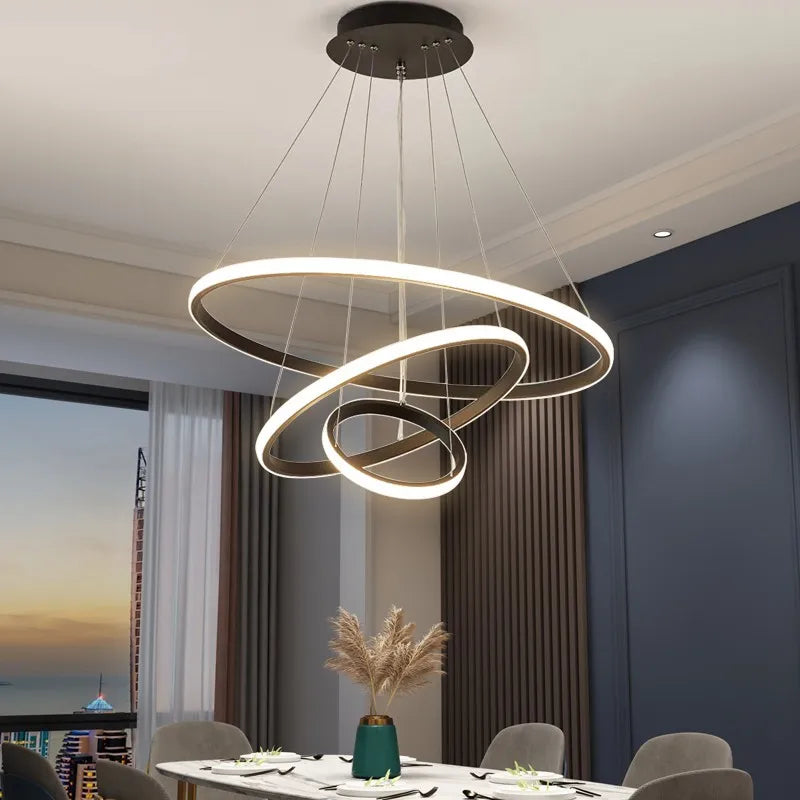 Lampadario moderno per sala da pranzo, oro, bianco o nero – dettaglio 2