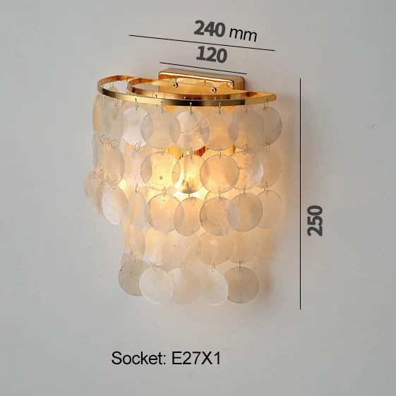 Lampadario a conchiglia color oro, 50, 60 o 80 cm – dettaglio 6