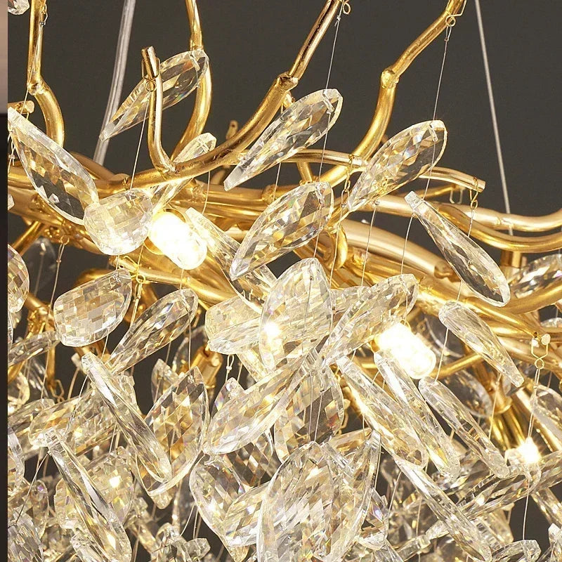 Lampadario moderno di lusso a soffitto in cristallo Lampada a sospensione a led Sala da pranzo Soggiorno – foto 6