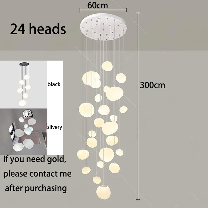 Lampadario nordico per scale e sale da pranzo, da 6 a 15 luci – dettaglio 13