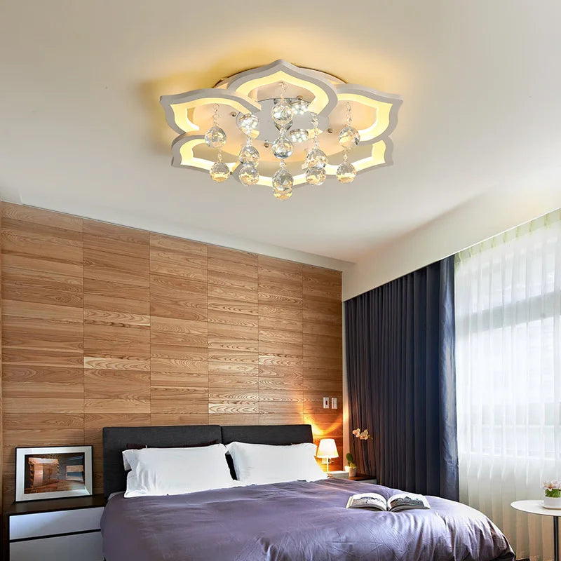 Lampadari moderni a soffitto in cristallo per soggiorno Lampada da camera da letto Cucina Lustre – foto 5