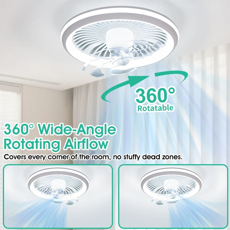 Ventilatore da soffitto moderno con luce, telecomando e regolazione continua dell'intensità luminosa a 360° ° – foto 2