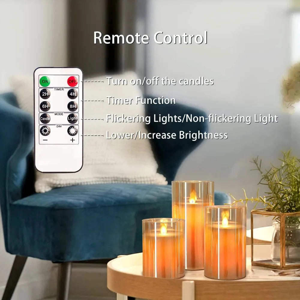 Set di candele LED in acrilico con telecomando e timer – dettaglio 2