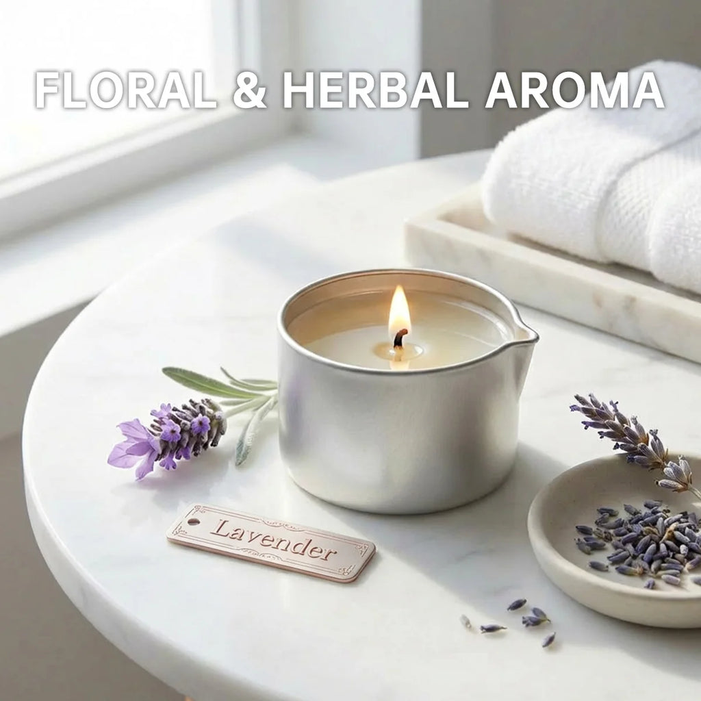 Candela profumata in cera di soia per aromaterapia – dettaglio 1