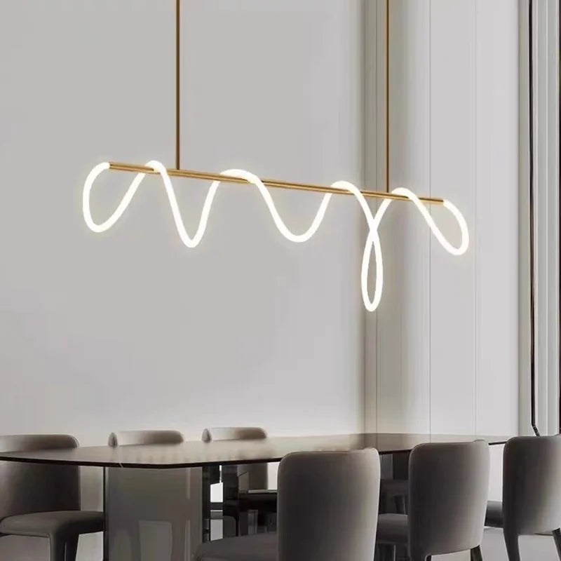 Sospensione lineare a tubo, da 100 a 200 cm, nera o dorata