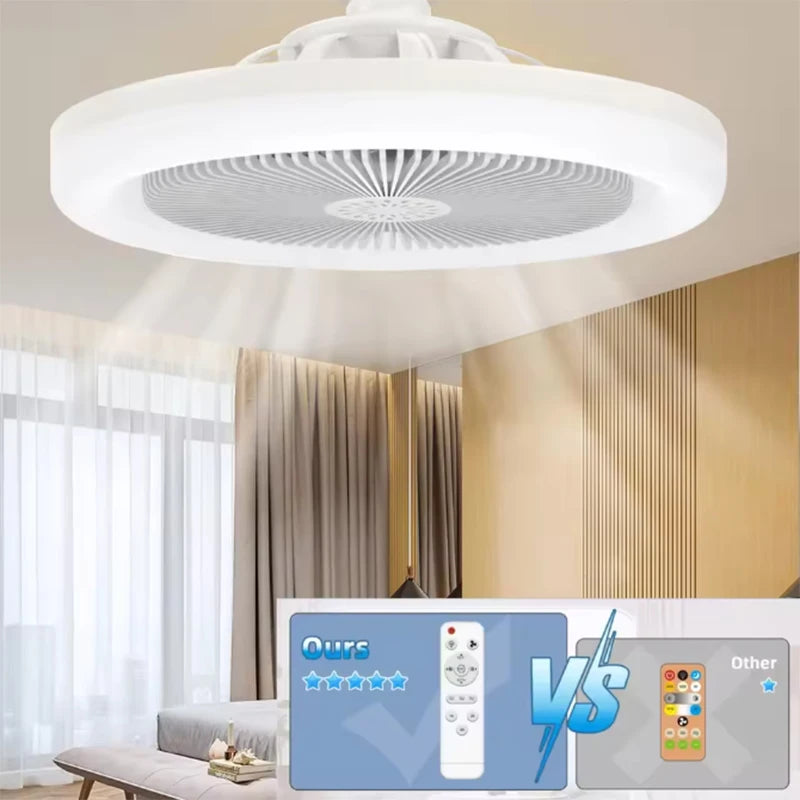 Ventilatore da soffitto compatto 25 cm con luce LED E27 – dettaglio 1