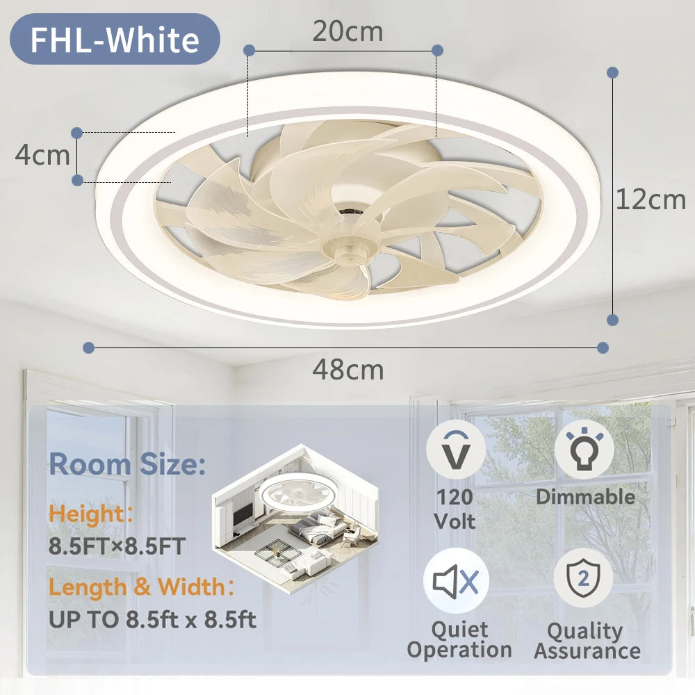 Ventilatore da soffitto smart 6 velocità con luce dimmerabile – dettaglio 7