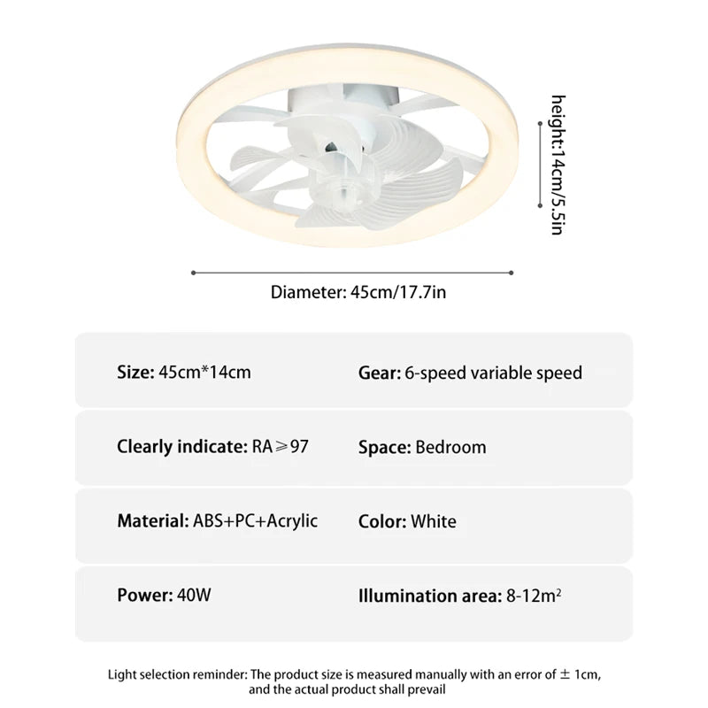 Ventilatore da soffitto moderno e sottile, ventilatore da soffitto silenzioso bianco, telecomando – foto 10