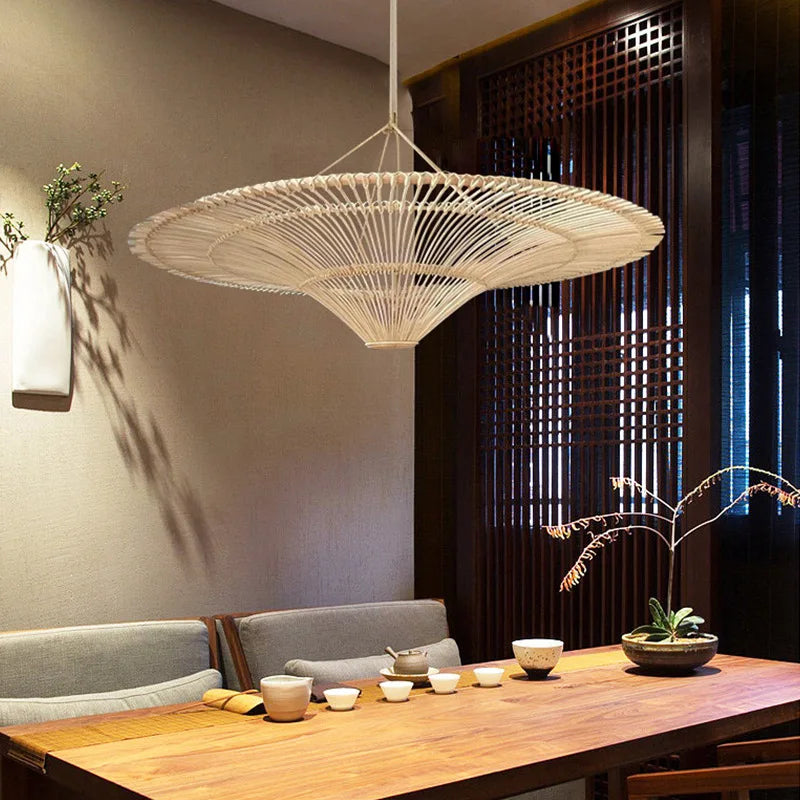 Lampadario in rattan intrecciato, da D60 a D130 cm – dettaglio 4