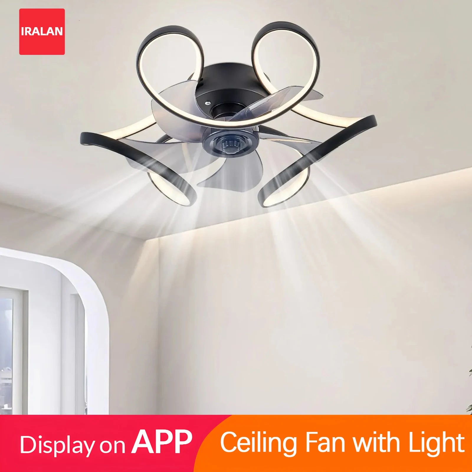 Ventilatore da Soffitto con Luce e Telecomando APP