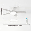 Ventilatore da soffitto con luce, 3 o 5 pale, da 65 a 110 cm – dettaglio 9