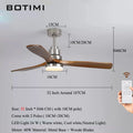 BOTIMI 42 Ventilatore da soffitto da 52 pollici con luci per soggiorno Telecomando Ventilateur de plafon – foto 7
