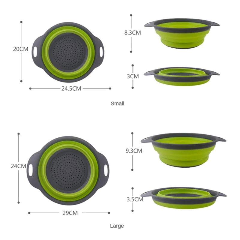 Cestello scolapasta pieghevole in silicone, misure S e L – dettaglio 5