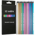 Matite colorate metallizzate, 12 colori con mina morbida 2B – dettaglio 5
